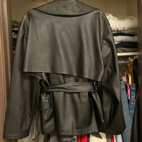 Noize Women's Black Leather Jacket - Picture 2 of 3